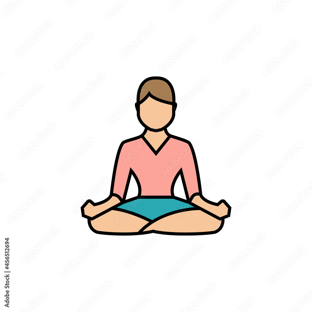 yoga, pose line illustration colored icon. Signs and symbols can be used for web, logo, mobile app, UI, UX yoga, pose line illustration colored icon. Signs and symbols can be used for web, logo, mobile app, UI, UX