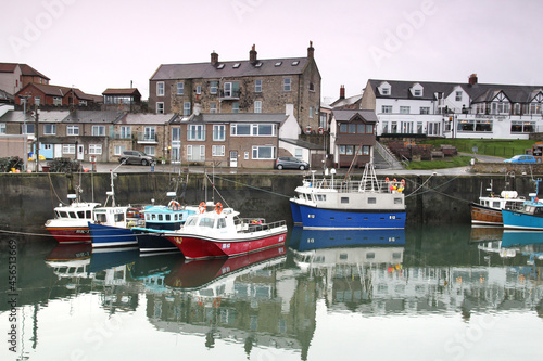Boats in the harbour at Seahouses, Northumberland