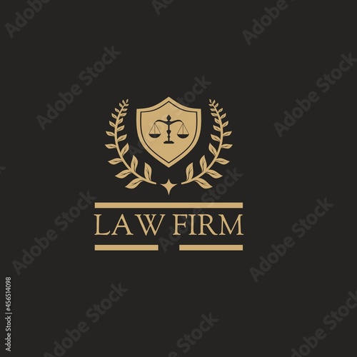 Law Firm Law Office Lawyer Service Luxury vintage emblem logo Vector logo template