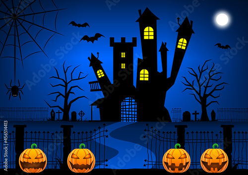 Halloween Château Hanté Bleu