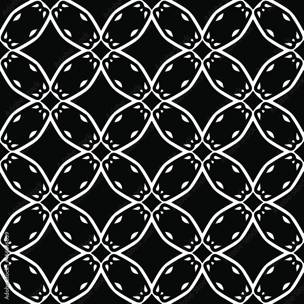 Fototapeta premium Seamless vector pattern in geometric ornamental style. Black ornament. 