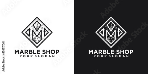 Marble shop, logo inspiration with line art for shop and business