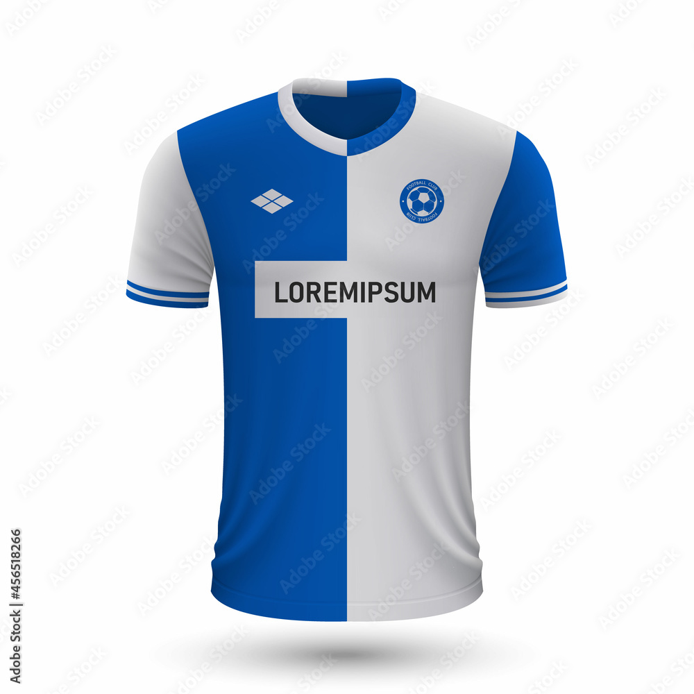Realistic soccer shirt Alaves 2022, jersey template for football kit. Realistic soccer shirt Alaves 2022, jersey template for football kit.
