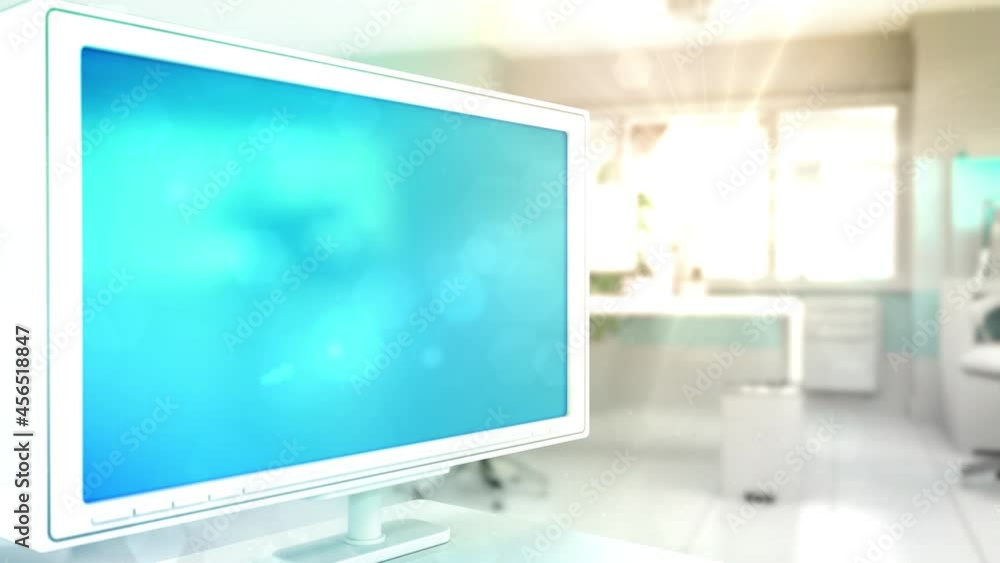 mockup of monitor with free place in high tech office mockup of monitor with free place in high tech office