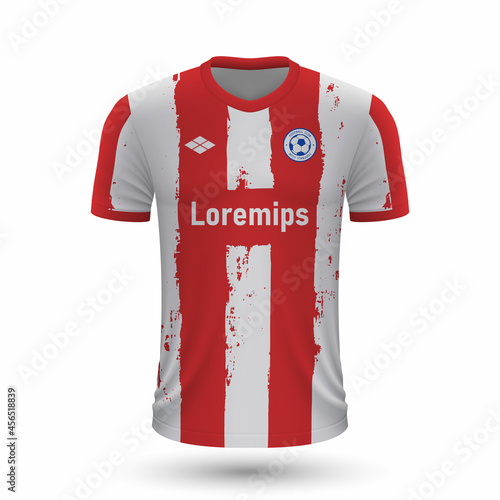 Realistic soccer shirt Atletico Madrid 2022, jersey template for football kit.