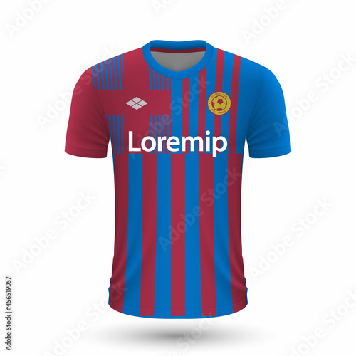 Realistic soccer shirt Barcelona 2022, jersey template for football kit.