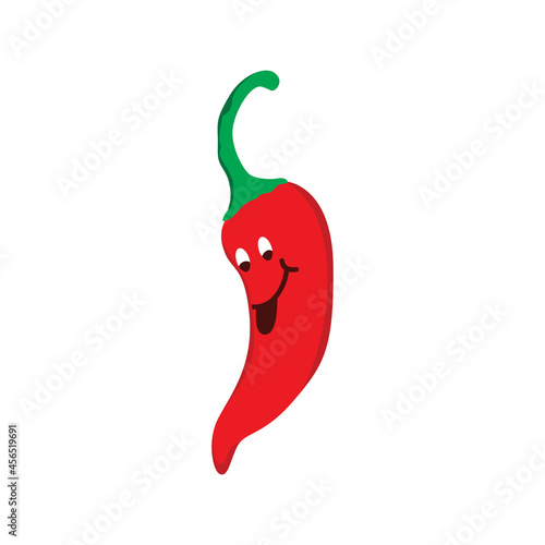 smile chili red pepper logo icon