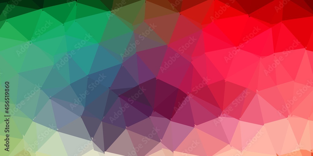 Fototapeta premium Light green, red vector poly triangle texture.