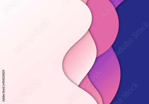 Abstract modern bright color wave shape paper cut style background and texture