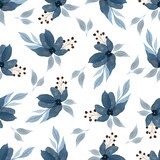 seamless pattern of blue wildflower for background and fabric design