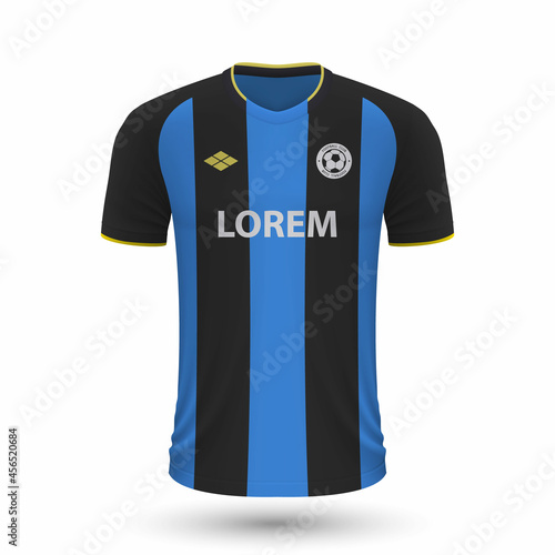 Realistic soccer shirt Brugge 2022, jersey template for football kit.