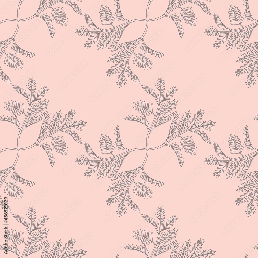 Wild flower minimal seamless pattern. Hand drawn flowers and leaves, stem and petals. Herbal monochrome elegant collection decor textile, wrapping paper wallpaper. Vector texture print fabric Wild flower minimal seamless pattern. Hand drawn flowers and leaves, stem and petals. Herbal monochrome elegant collection decor textile, wrapping paper wallpaper. Vector texture print fabric