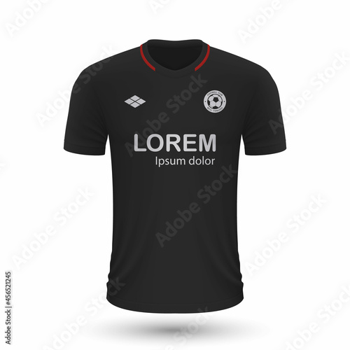 Realistic soccer shirt Eintracht Frankfurt 2022, jersey template for football kit