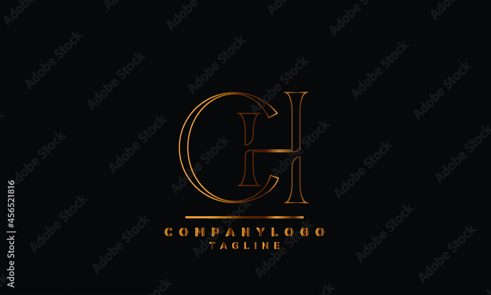 Abstract Letter Initial HC CH Vector Logo Design Template.