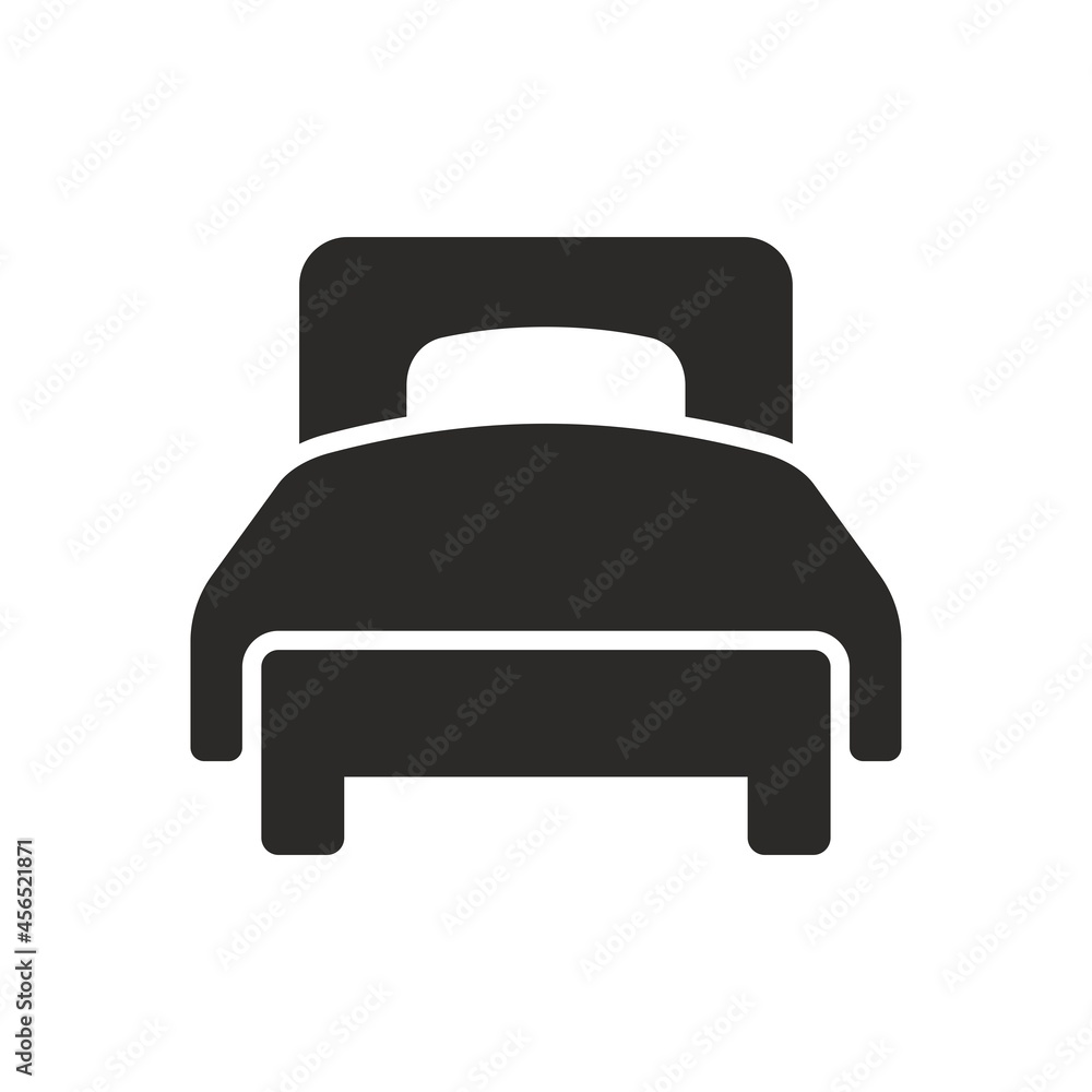 Single bed icon. Vector icon isolated on white background. Single bed icon. Vector icon isolated on white background.