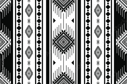 Geometric ethnic oriental seamless pattern traditional Design for background,carpet,wallpaper.clothing,wrapping,Batik fabric,Vector illustration.embroidery style - Sadu, sadou, sadow or sado
