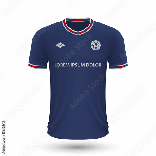 Realistic soccer shirt PSG 2022, jersey template for football kit. photo