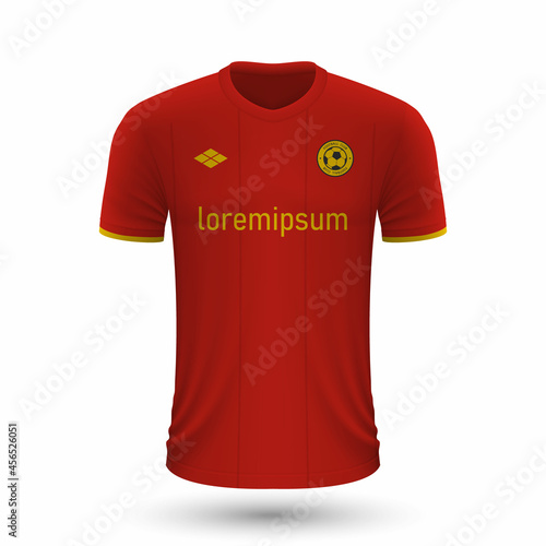 Realistic soccer shirt Roma 2022, jersey template for football kit