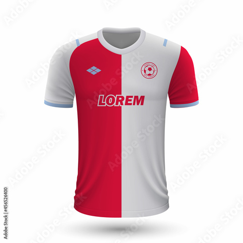 Realistic soccer shirt Slavia 2022, jersey template for football kit. photo