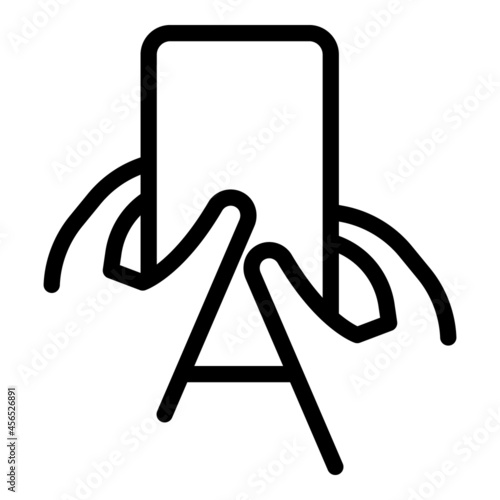 Tap smartphone icon outline vector. Hand phone. Touch mobile