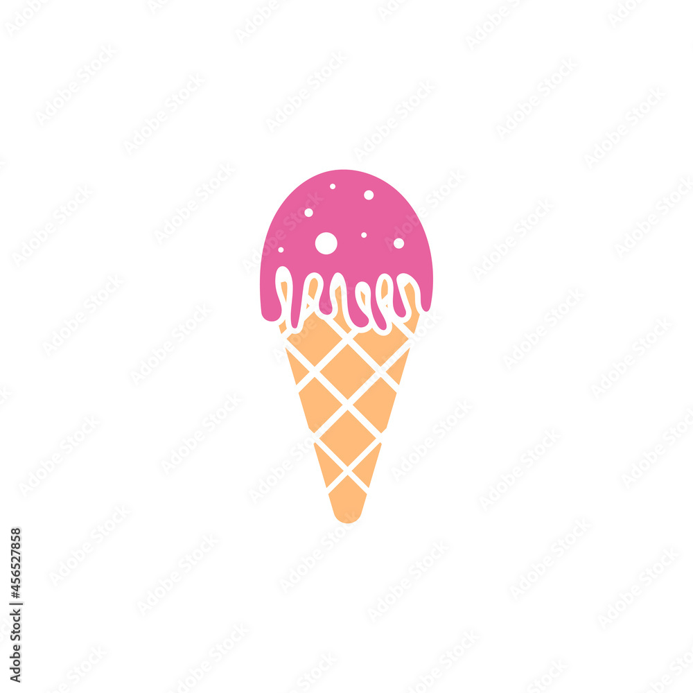 Ice cream cone icon design illustration