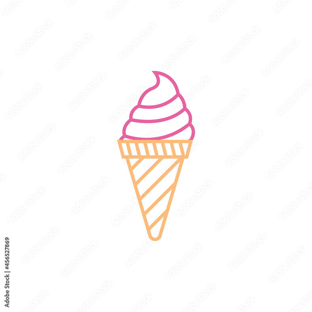 Ice cream cone icon design illustration Ice cream cone icon design illustration