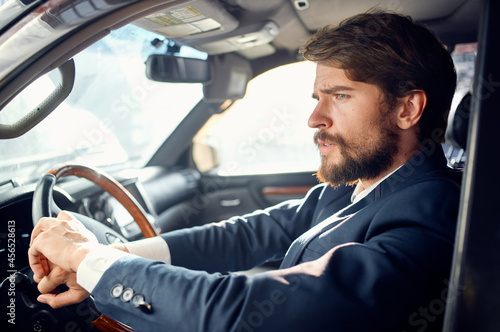 bearded man Driving a car trip luxury lifestyle rich © SHOTPRIME STUDIO