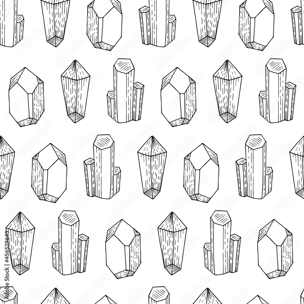 Gems Rock Crystals Vector Seamless Pattern Gems Rock Crystals Vector Seamless Pattern