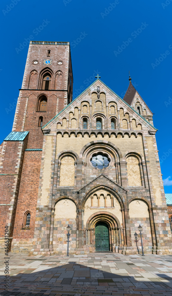 Ribe Cathedral or Our Lady Maria Cathedral (Ribe Domkirke) in the ancient city of Ribe, Jutland, the oldest town in Denmark and Scandinavia.