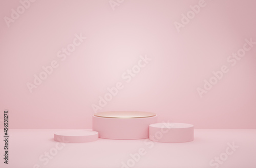 3D rendering. Podium background for cosmetic product presentation and advertisement.