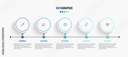 Business data visualization. Process chart. Abstract elements of graph, diagram with steps, options, parts or processes. Vector business template for presentation. Creative concept for infographic.