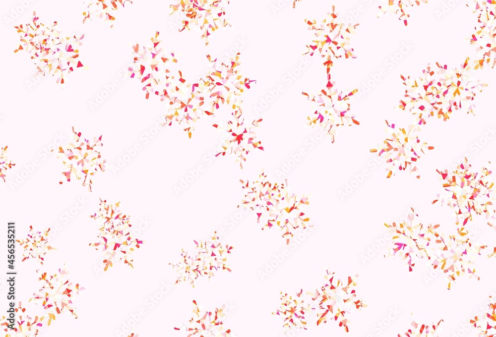 Light Red, Yellow vector pattern with christmas snowflakes, stars. Light Red, Yellow vector pattern with christmas snowflakes, stars.