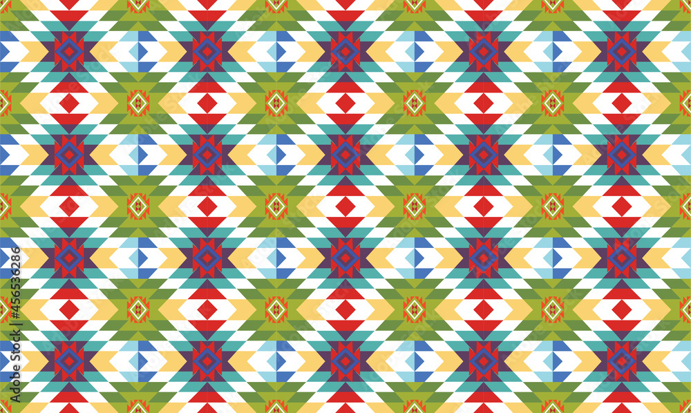 Ikat geometric folklore ornament. Tribal ethnic vector texture.for background,fabric,wrapping,clothing,wallpaper,Batik,carpet,embroidery style .Vector EPS 10.