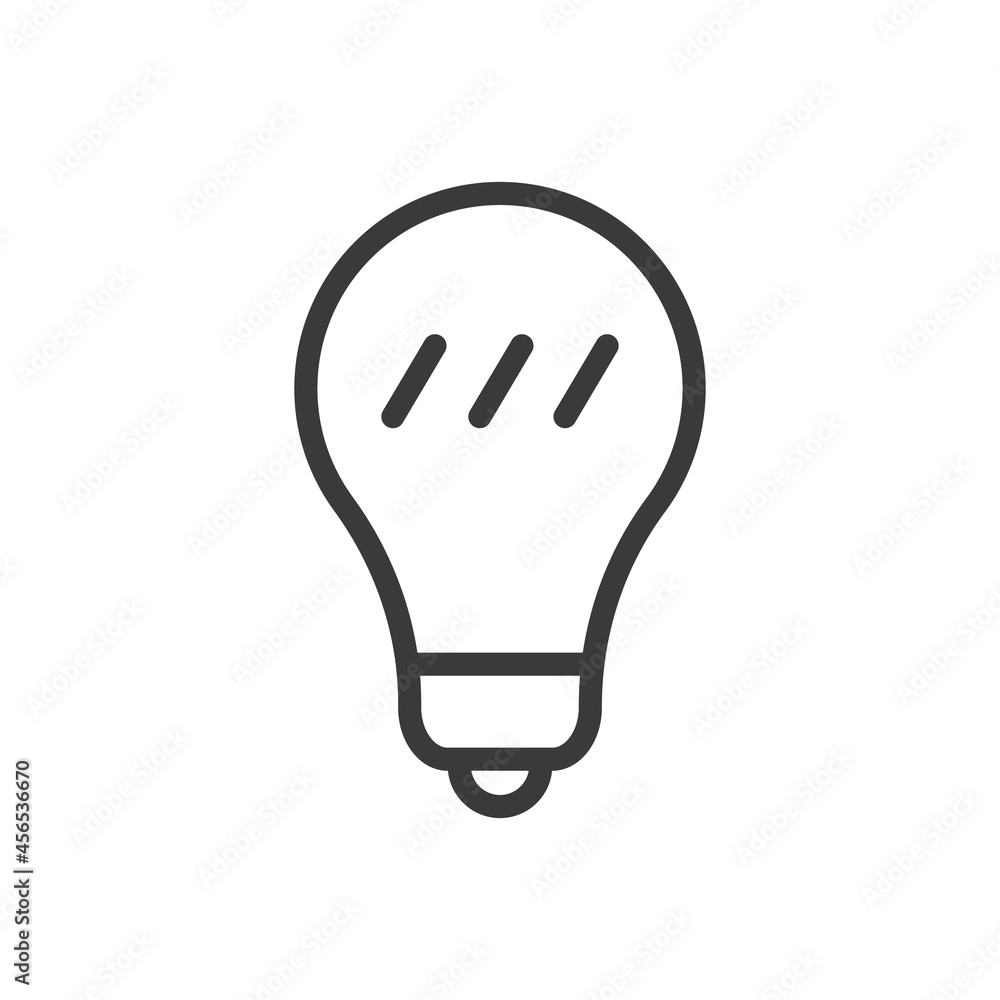 Light bulb linear vector icon. Idea symbol, electric lamp. Light bulb linear vector icon. Idea symbol, electric lamp.