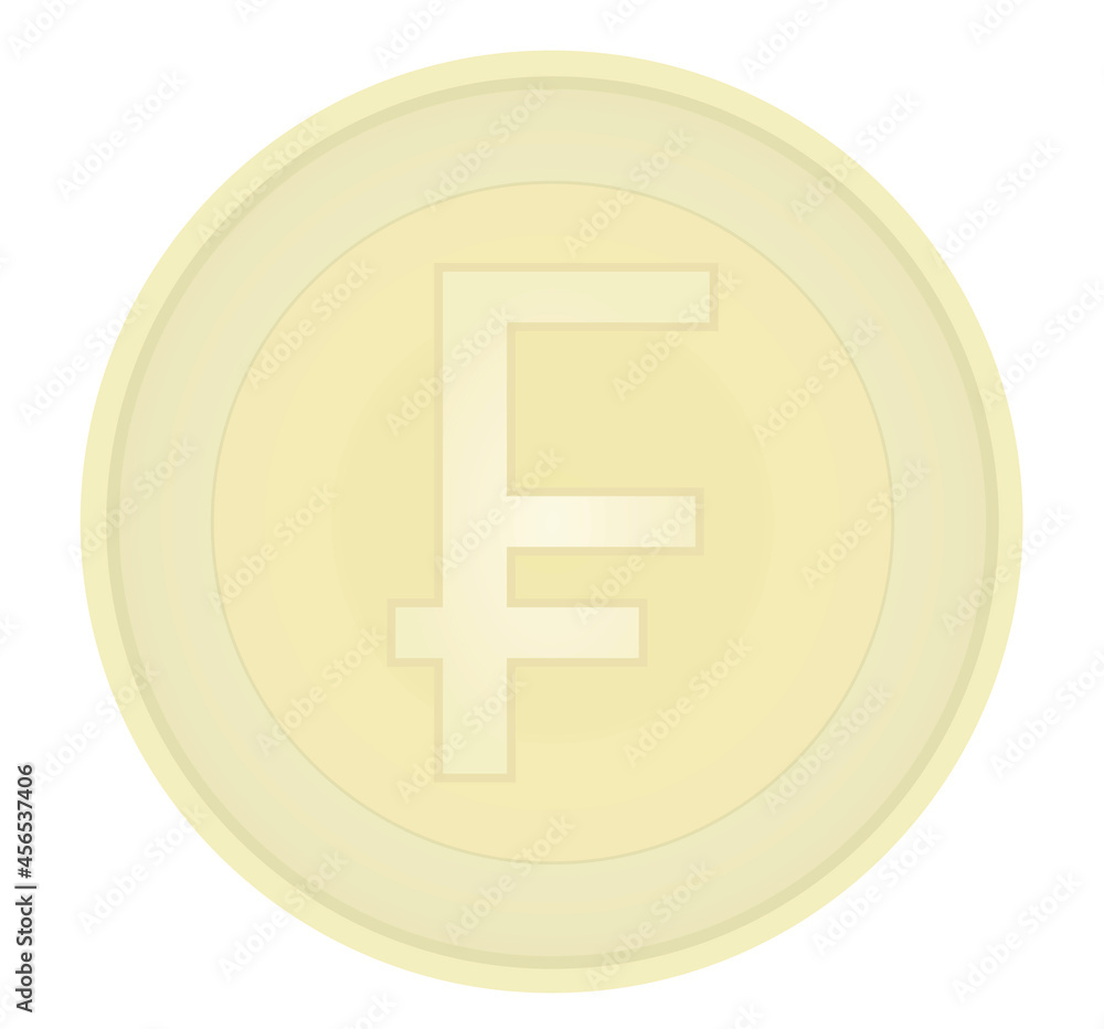 Obraz premium Swiss franc coin. vector illustration