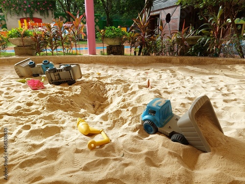 toys in the sandpit design for resort and creative concept