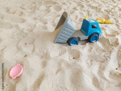 Schilderij op canvas all kinds of toys in the Children's bunker  for the joyful concept of sandpit