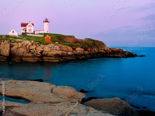 Late afternoon light at the Nubble Lighthouse on Cape Neddick in Maine