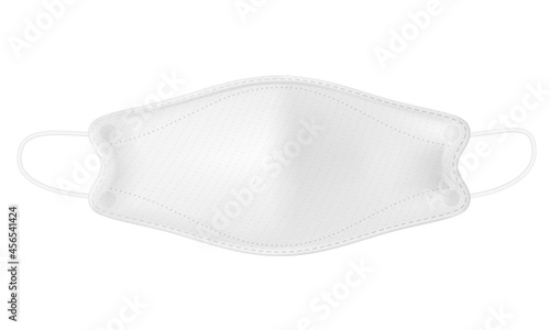 3D shaped medical face mask in front view. isolated on a white background. Realistic EPS file.