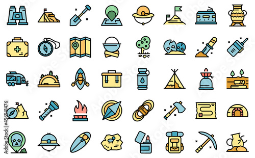 Expedition icon. Outline expedition vector icon thin line color flat isolated on white