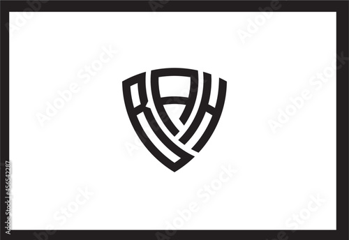 BAH creative letter shield logo design vector icon illustration