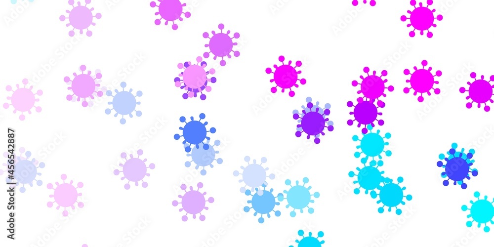 Light pink, blue vector template with flu signs.