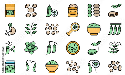 Lentil icon. Outline lentil vector icon thin line color flat isolated on white