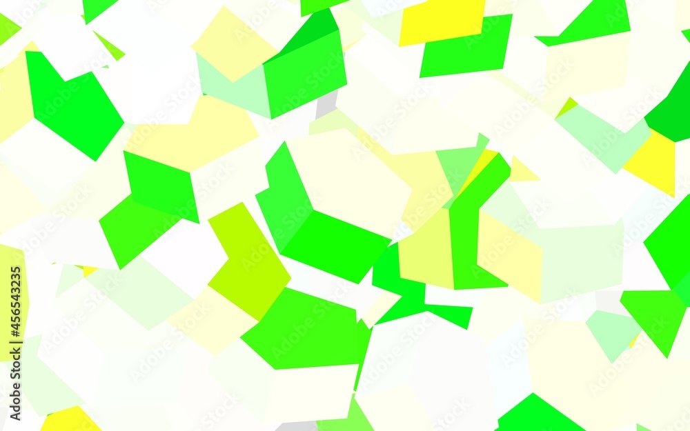 Light Green, Yellow vector background with set of hexagons. Light Green, Yellow vector background with set of hexagons.