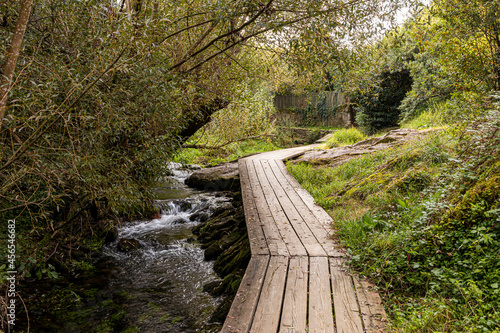 Santiago de Compostela, Spain. The beautiful pathway at the side of the river Sarela in the Carme de Abaixo neighborhood photo