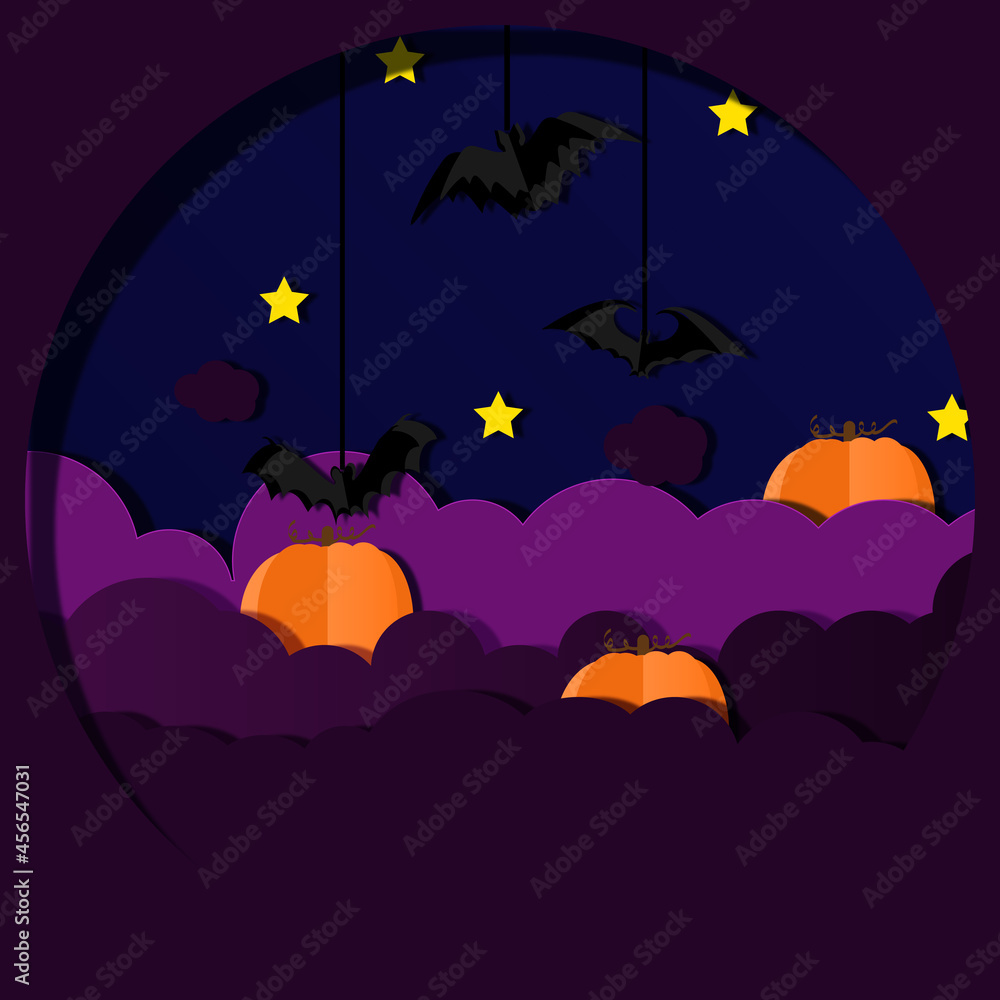 halloween seamless pattern with colored skulls and black cat, background scary or festive elements, paper cut design