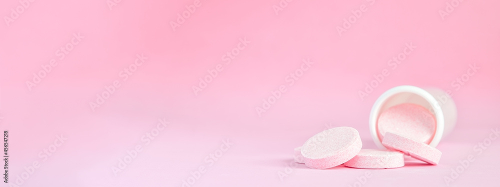 pink drugs on a pink background