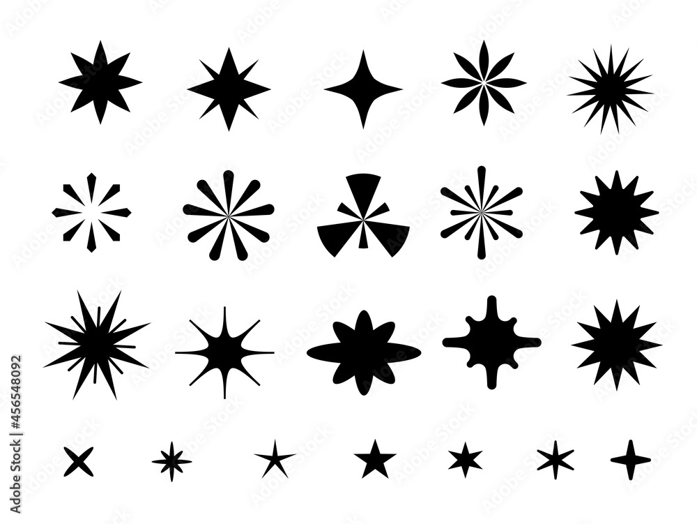 Vector Set of Different Silhouette of Black Shape of Firework and Flash Vector Set of Different Silhouette of Black Shape of Firework and Flash