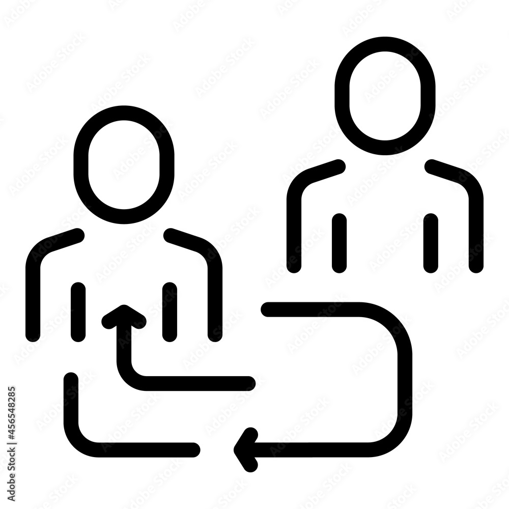 Fototapeta premium Person change icon outline vector. Business people. Team structure