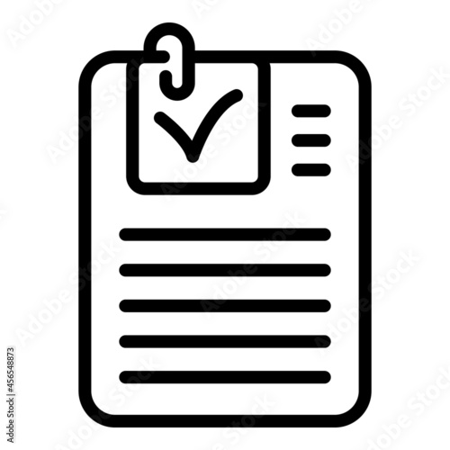 Clipboard icon outline vector. List check. Board document
